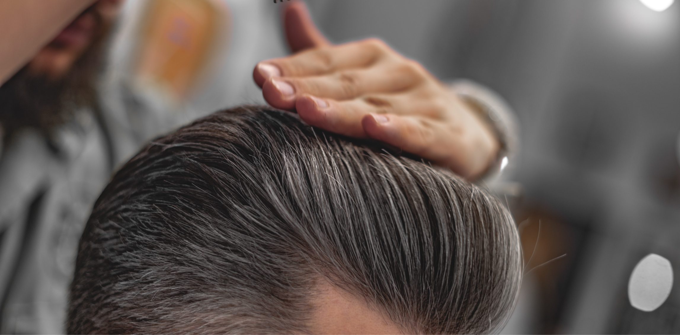 Close-up up on a man's hair after hair styling